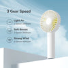 Handheld Fan, Portrable Mini Fan with 3 Speed, USB Rechargeable Personal Fan Battery Operated for Outdoor, Office, Travel -White