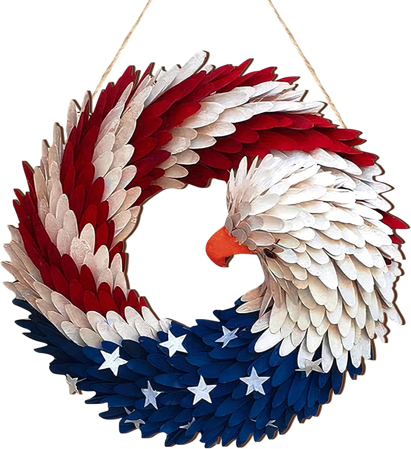 Patriotic Eagle Wreath | 4Th of July Decor | Red White Blue | 12"