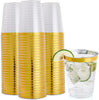 100 Pack Gold Rimmed Plastic Cups 4th of july