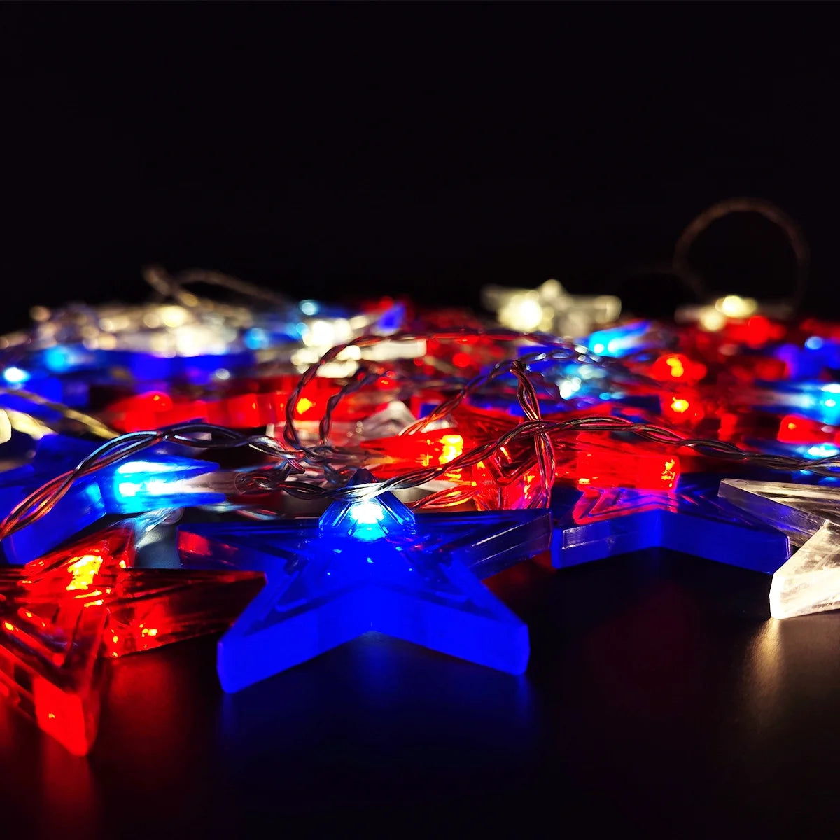 4Th of July Decor Star String Lights Patriotic Decorations Lights for Independence Day 19.7 Feet