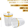 100 Pack Gold Rimmed Plastic Cups 4th of july