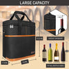 6 Bottle Carrier Tote | Insulated Padded Wine Cooler Bag for Travel. Picnic, BYOB | Portable Leakproof Wine Tote Bag!