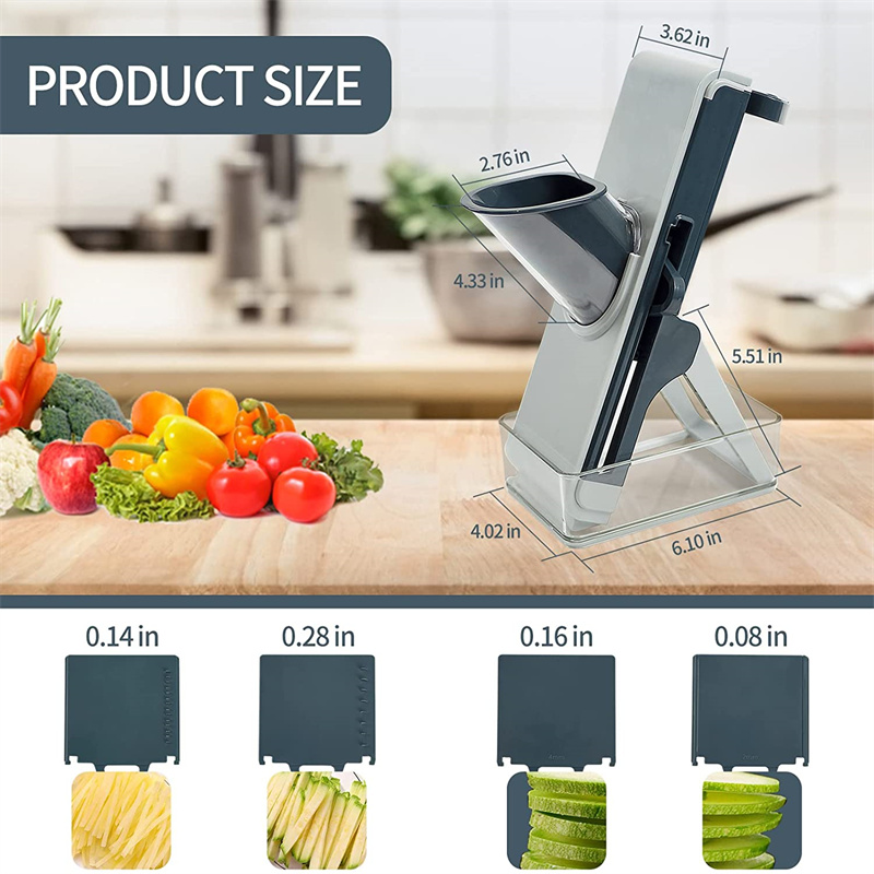 Multifunction Vegetable Cutter Meat Potato Slicer Carrot Grater Steel Blade