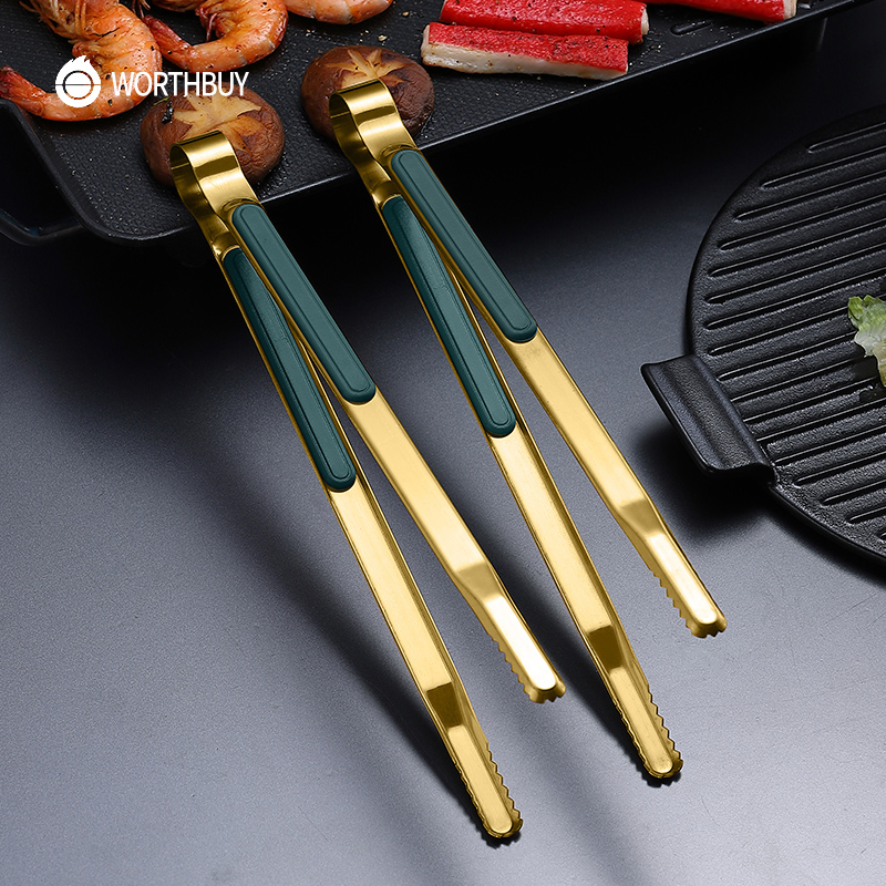 Gold Stainless Steel Food Tongs 