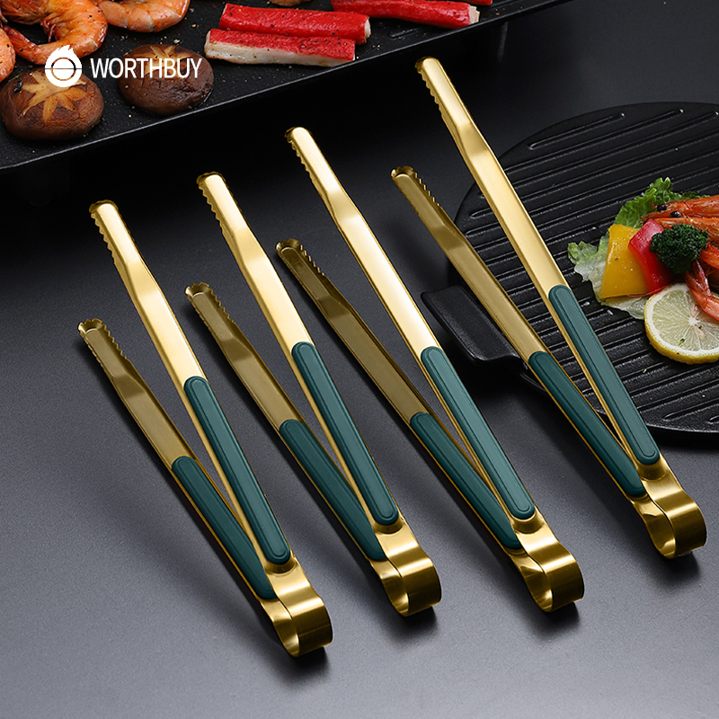 Gold Stainless Steel Food Tongs 