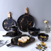 Best Gold Marble Glazes Ceramic Party Tableware Set Porcelain