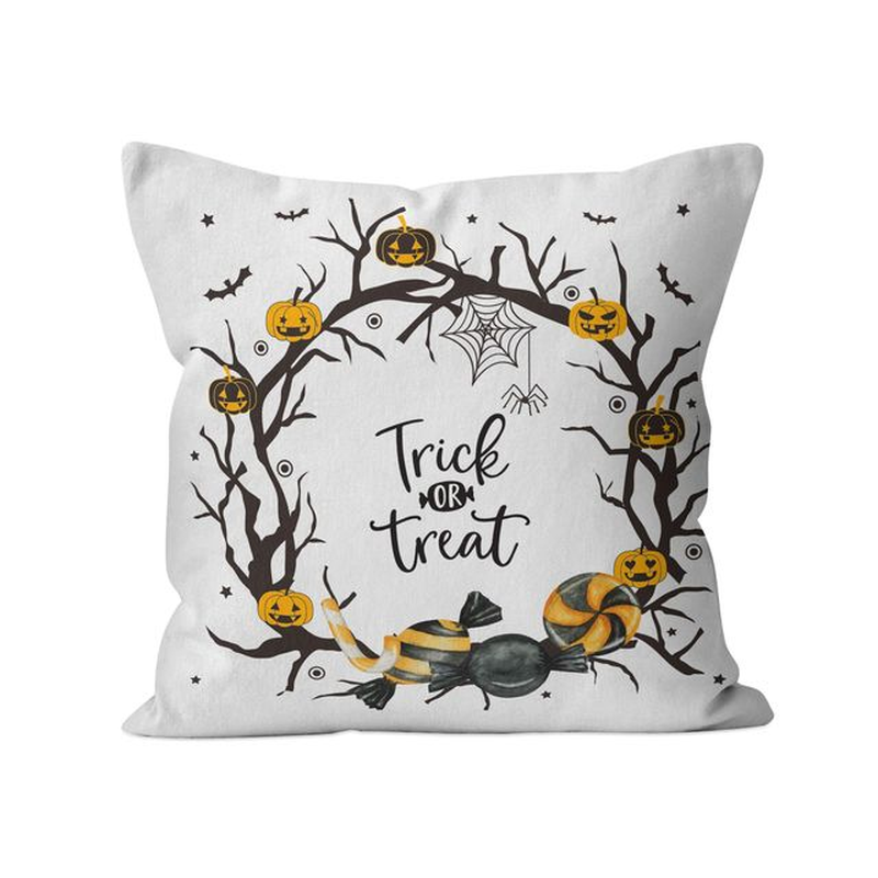 Pumpkin Peach Skin Pillowcase Sofa Waist Cushion Halloween 